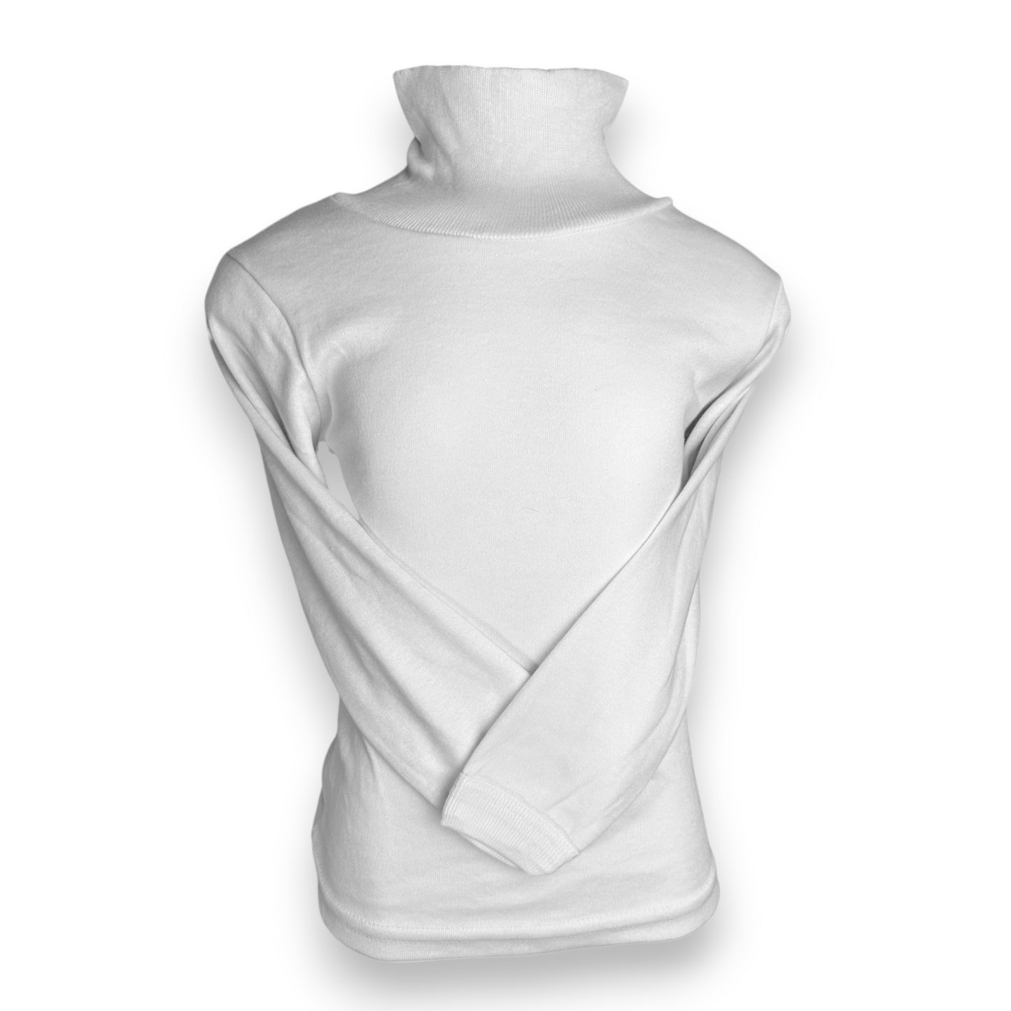 Playera inter cuello ruso manga larga blanca unisex infantil AYA