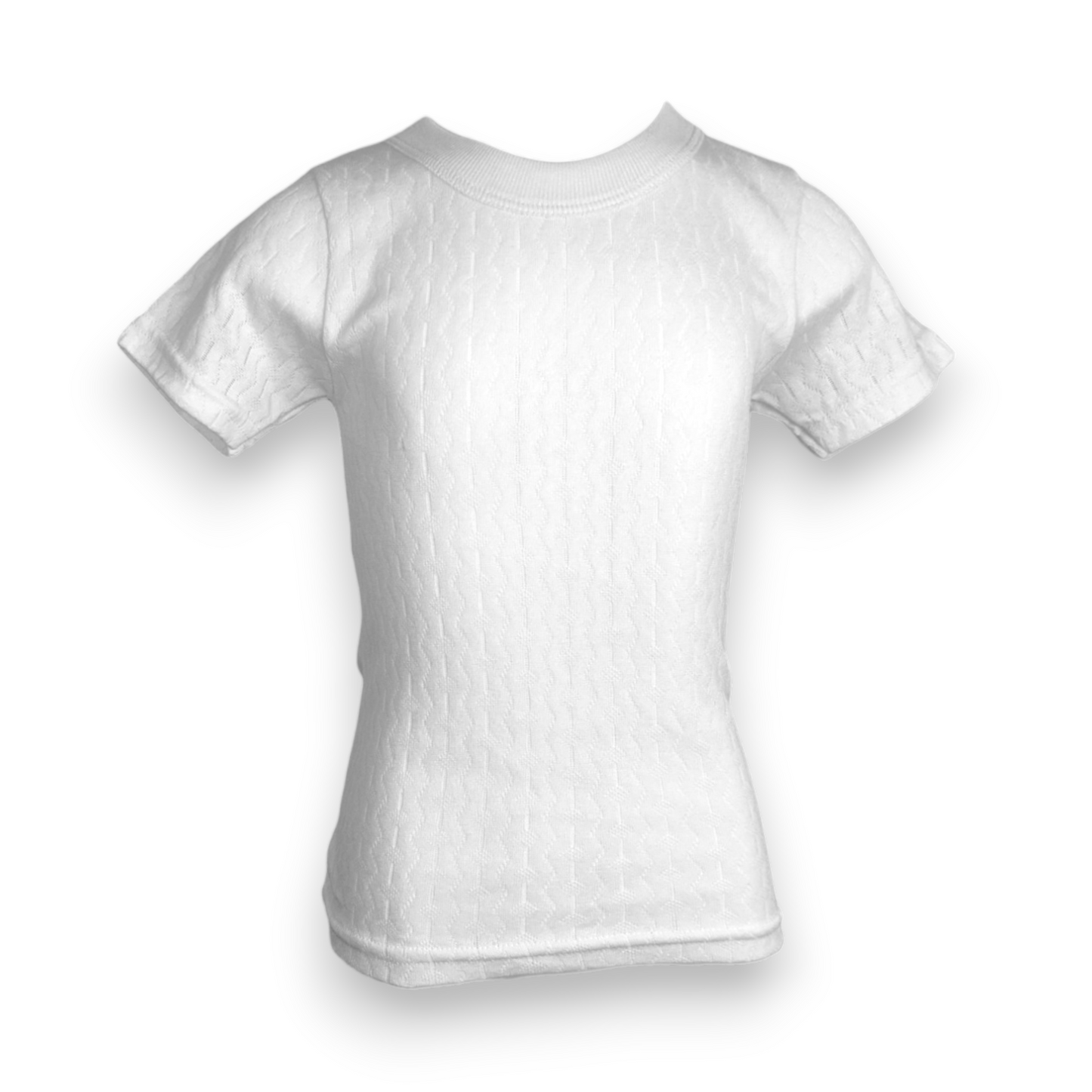 Playera manga corta rombos blanca infantil AYA