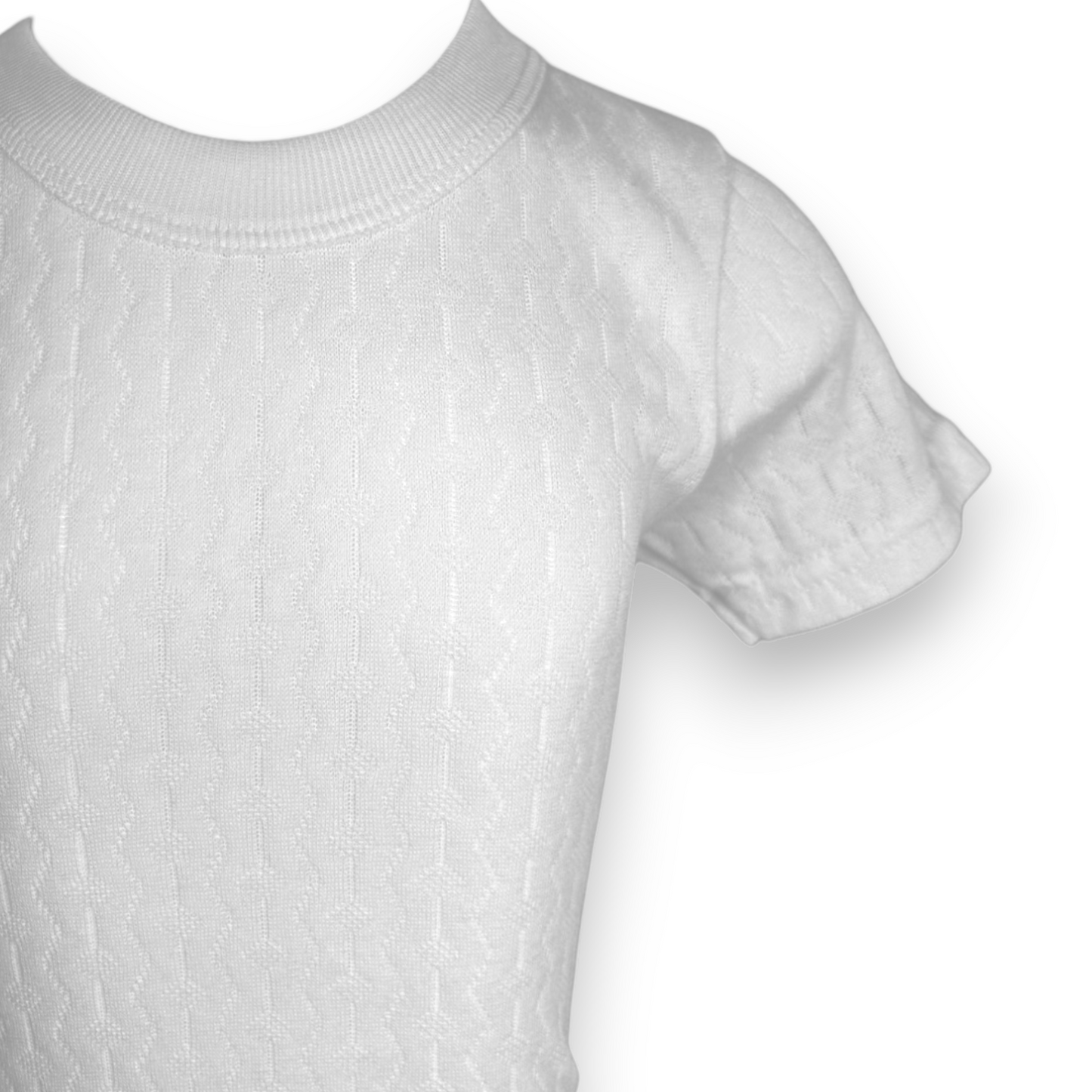 Playera manga corta rombos blanca infantil AYA
