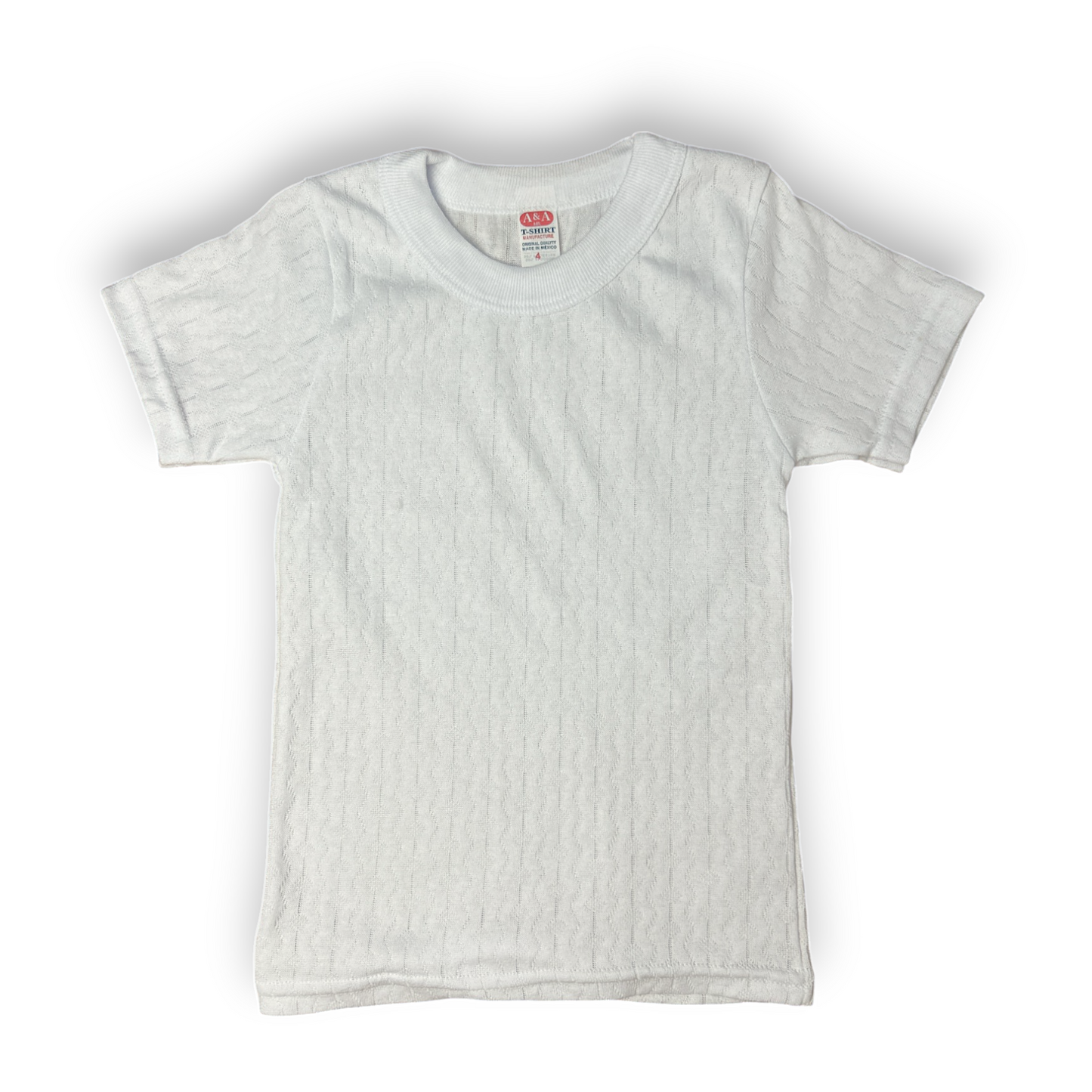 Playera manga corta rombos blanca infantil AYA