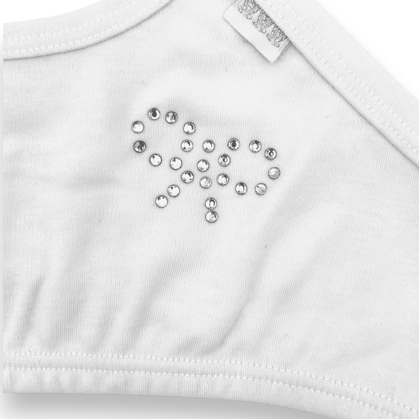 Corpiño blanco liso con detalle de moño con brillos #7018 cylyo niña