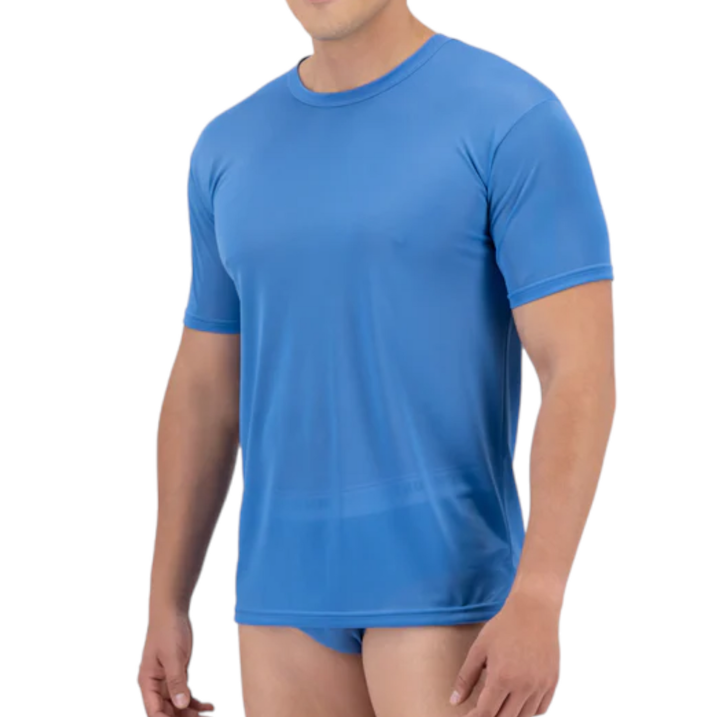 Playera nylon cuello redondo colores trueno caballero #228