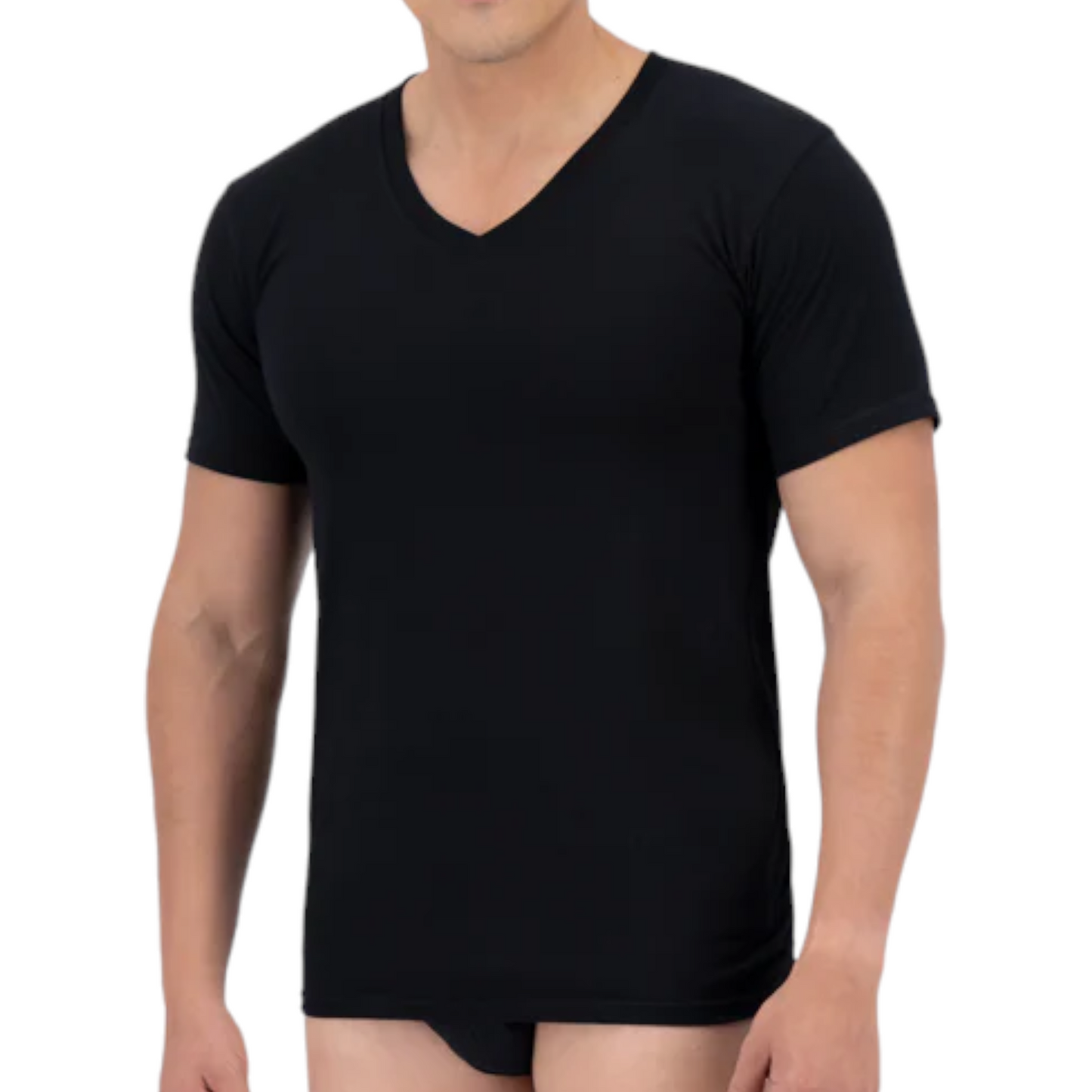 Playera trueno cuello V manga corta color caballero #300-V