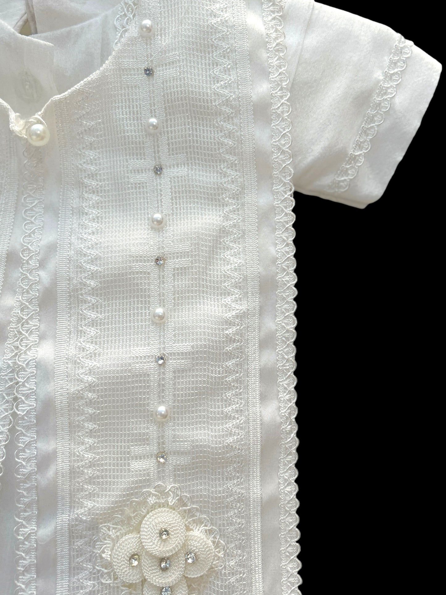 Ropón bautizo blanco bombacho estola unitalla niño