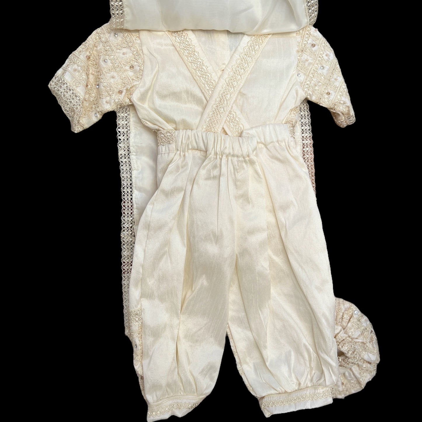 Ropón bautizo decorado a mano unitalla #075 español niño