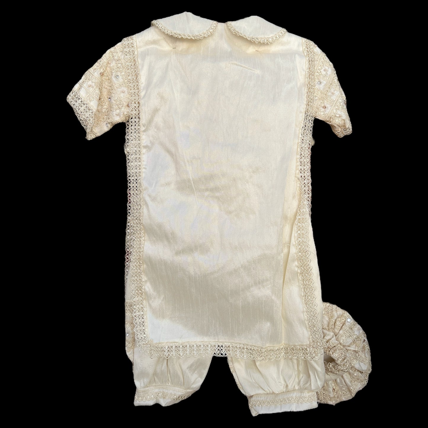 Ropón bautizo decorado a mano unitalla #075 español niño