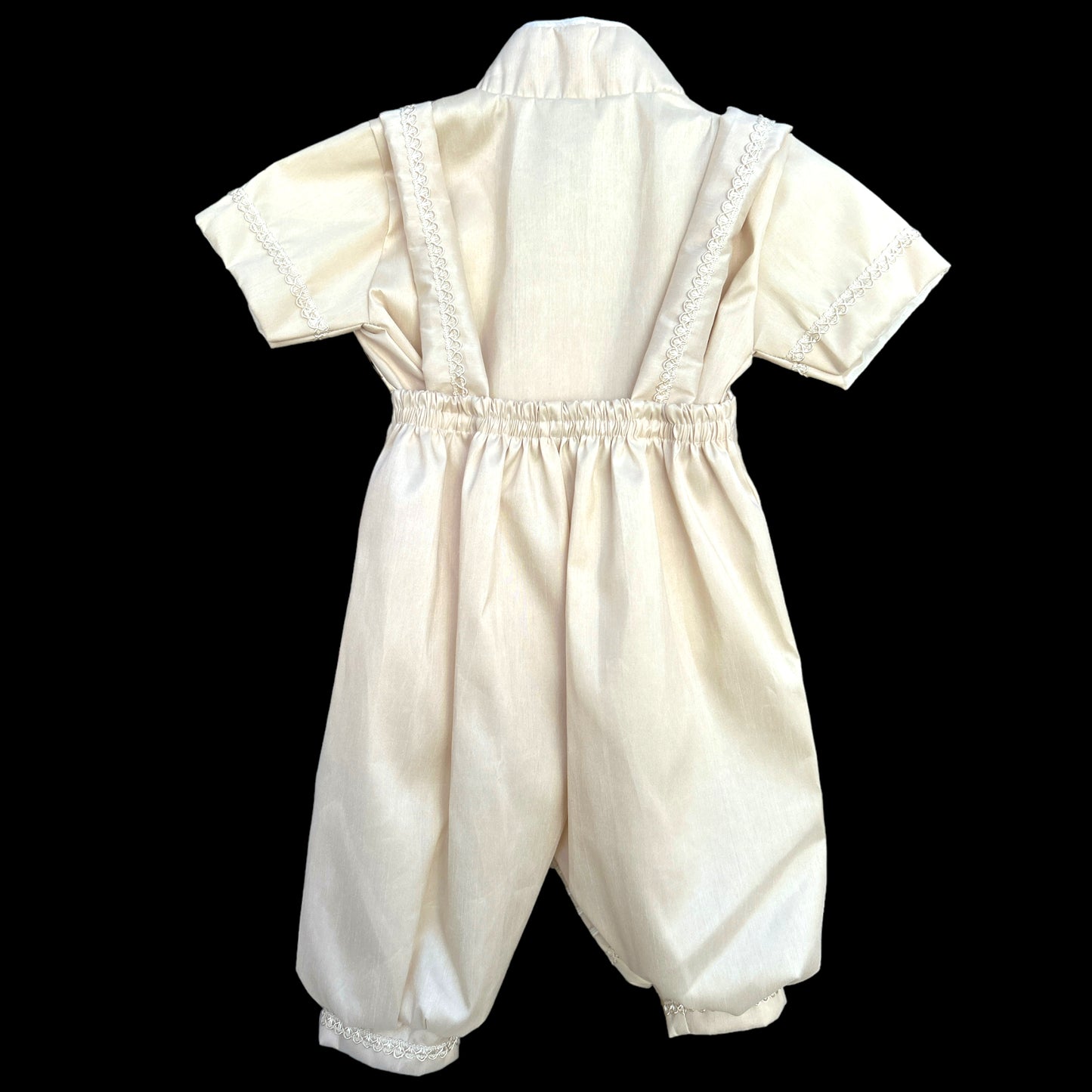 Ropón bautizo beige bombacho estola talla 2 niño