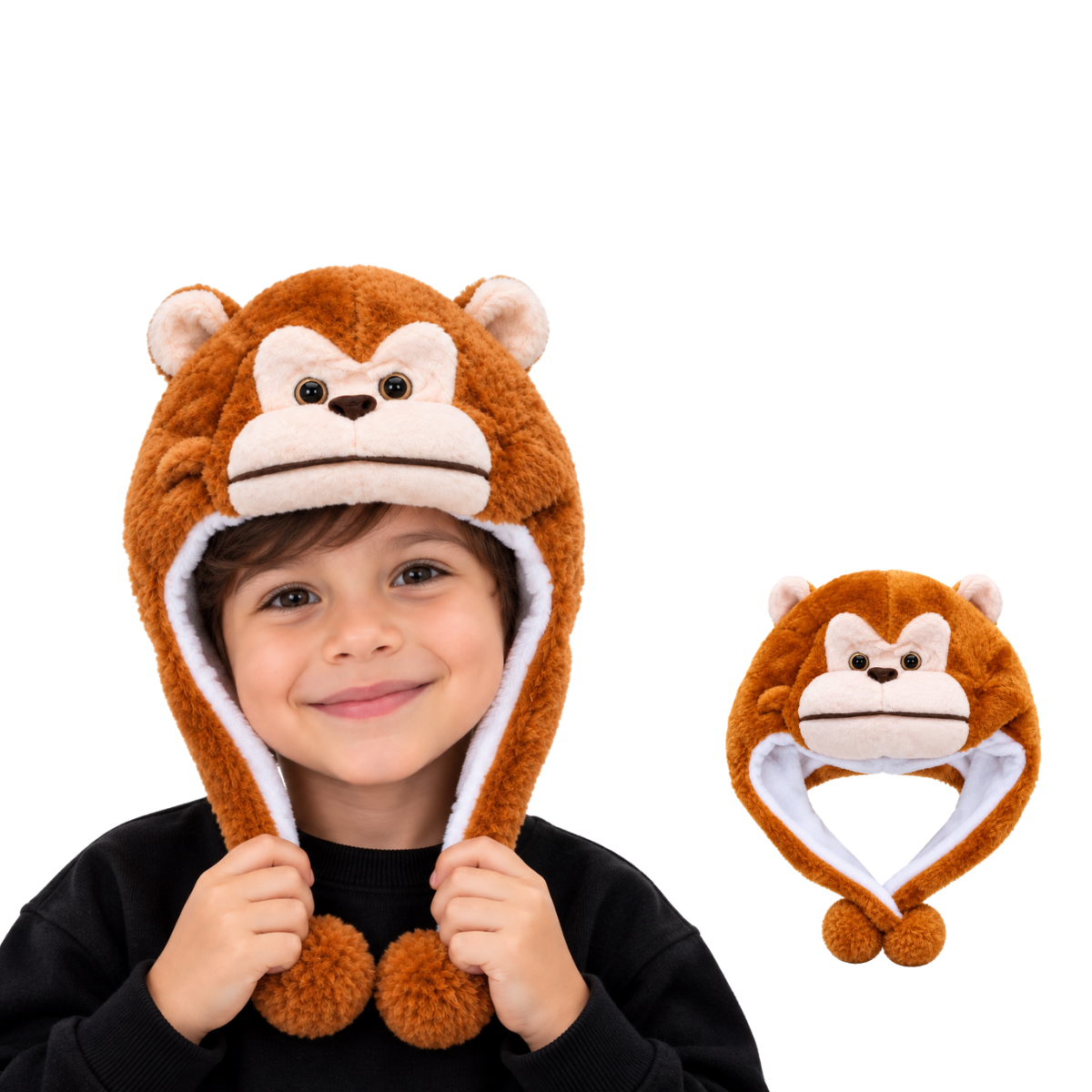 Gorro de animalito afelpado surtido infantil Valiz paquete de 6