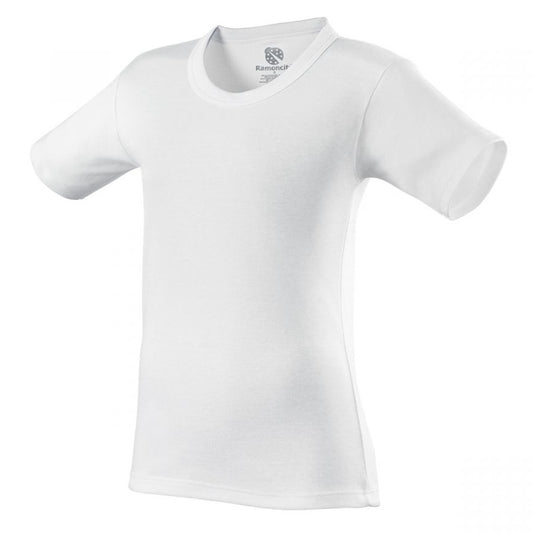 Playera ramoncito cuello redondo manga corta blanca infantil unisex
