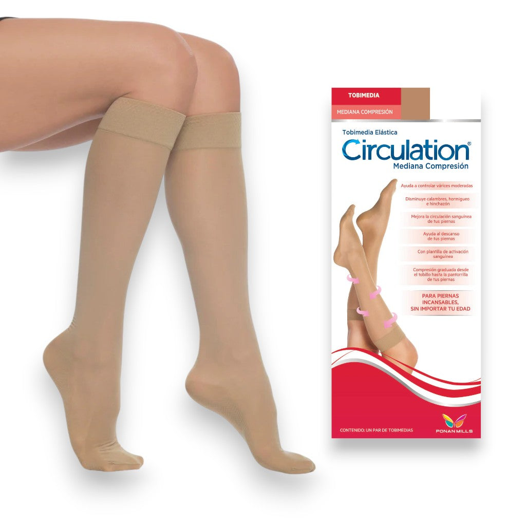 Tobimedia elástica compresión media 16-24 mm/Hg unitalla dama Circulation
