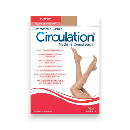 Pantimedia elástica de mediana compresión 16 a 24 mm/Hg dama Circulaton