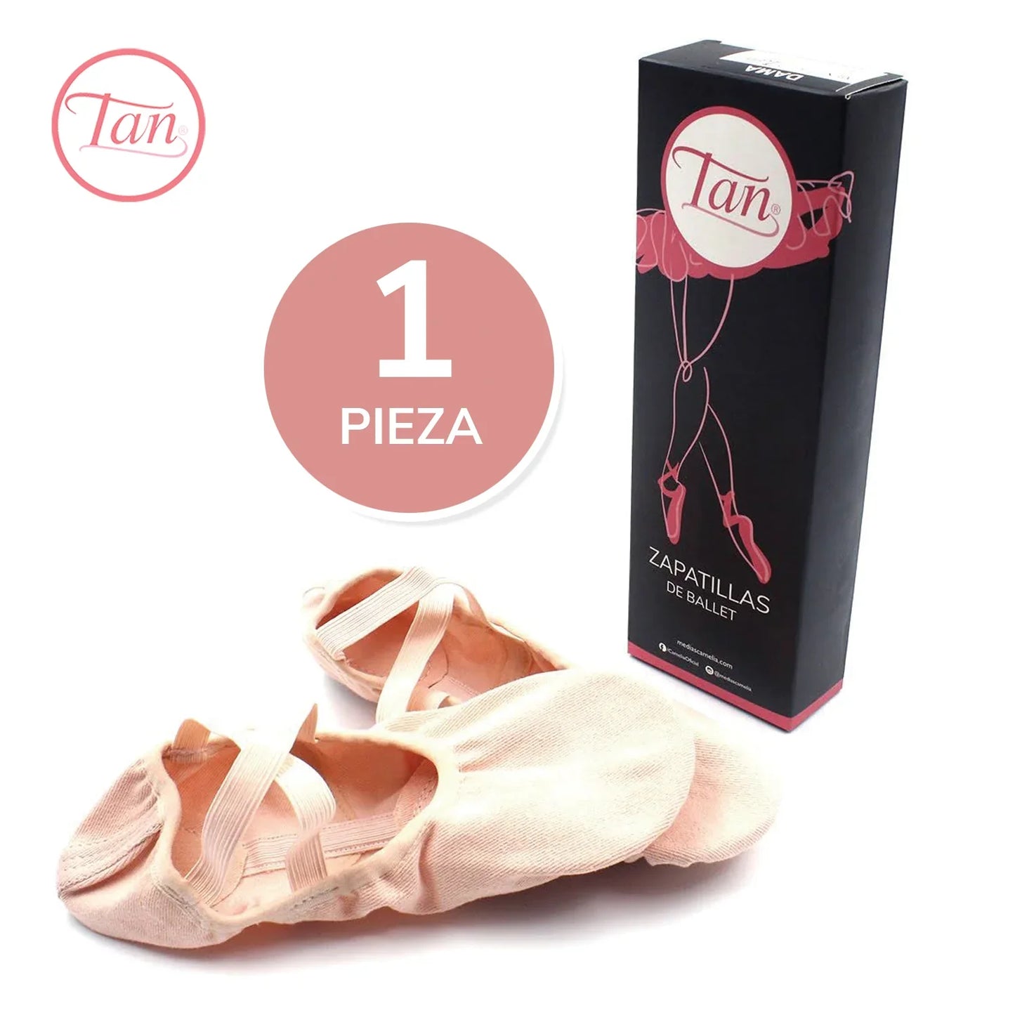 Zapatilla de ballet lona stretch rosa varias tallas #906