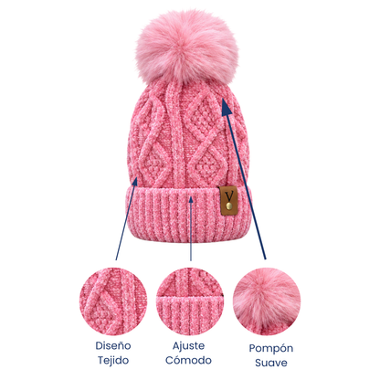 Gorro diseño trenzado surtido niña Valiz paquete de 6