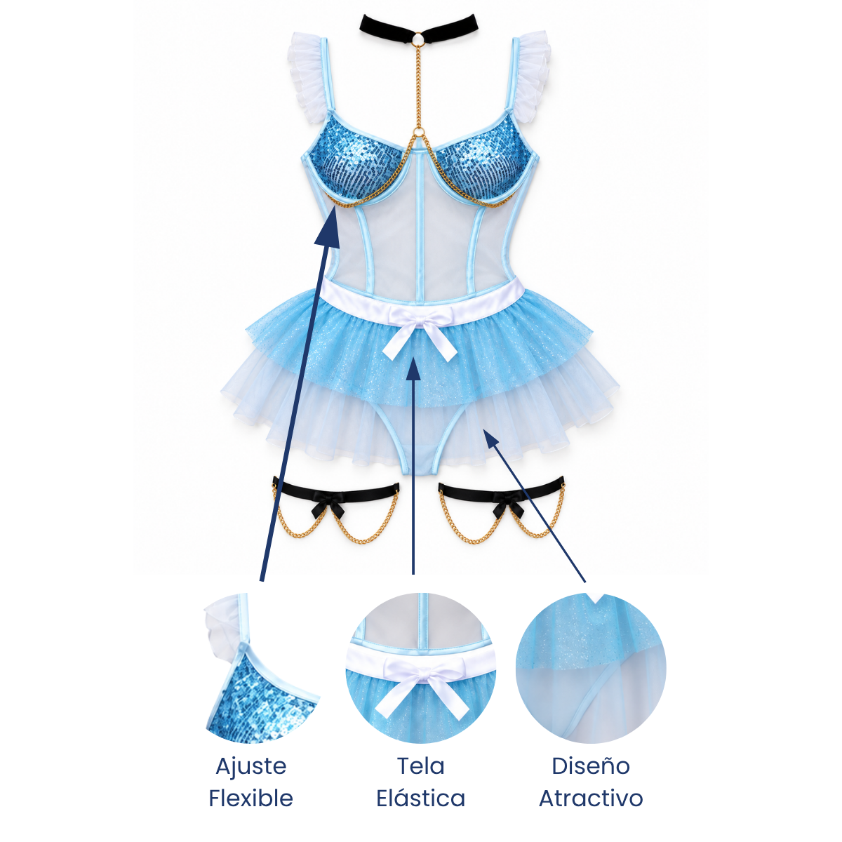 Baby doll dirfraz  princesa cenicienta unitalla dama