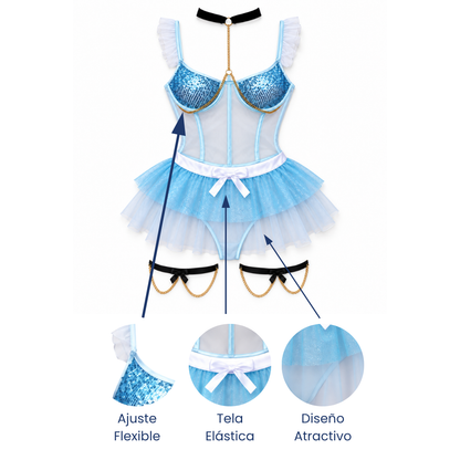 Baby doll dirfraz  princesa cenicienta unitalla dama