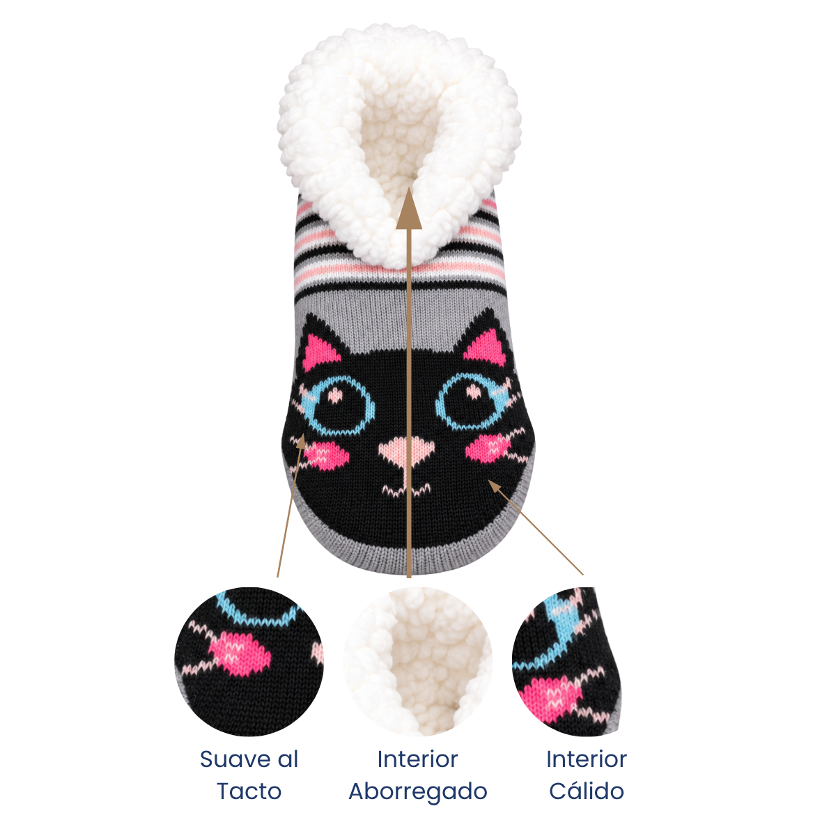 Pantufla tipo botín afelpada diseño animalitos unisex BBS