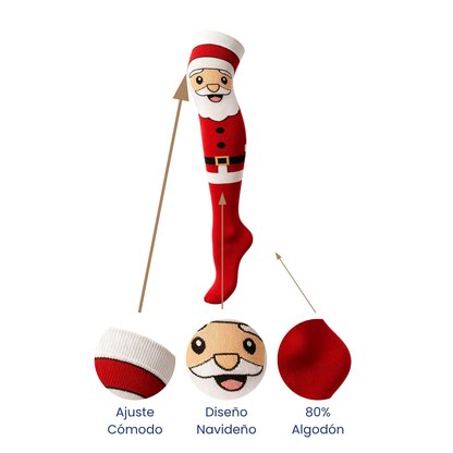 Calceta medieta navideña de Santa Claus Animado unitalla Koos