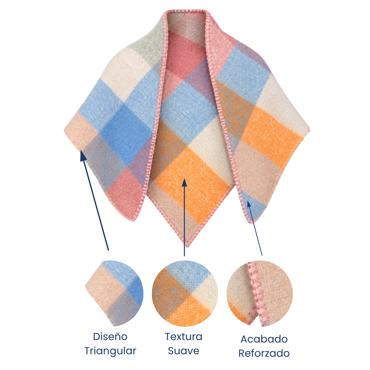 Bufanda triangular afelpada surtida dama Valiz paquete de 6