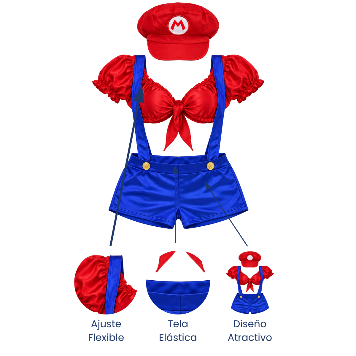 Baby doll disfraz mario bros unitalla dama
