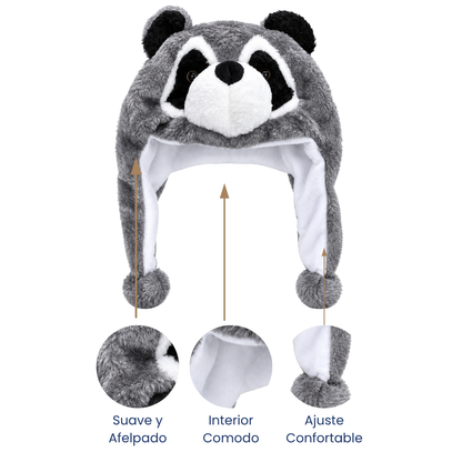 Gorro de animalito afelpado surtido infantil Valiz paquete de 6
