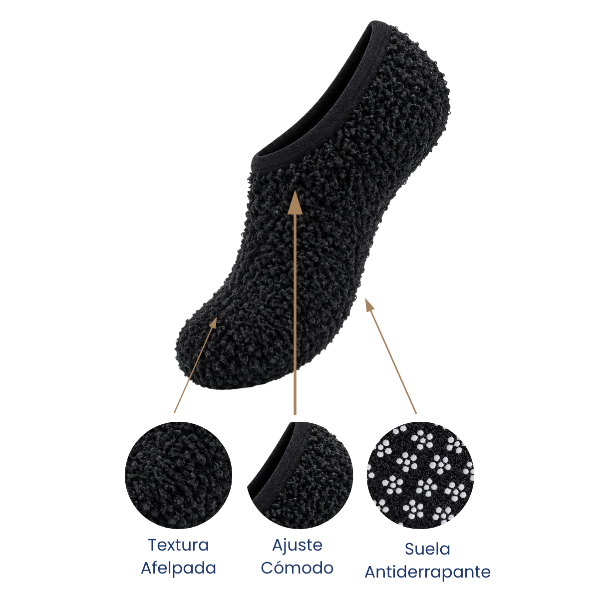 Protecto pie afelpado antiderrapante surtido unisex Valiz paquete de 6