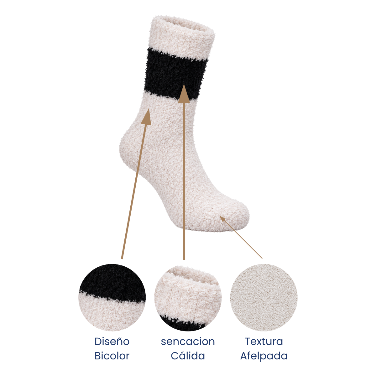 Calcetín afelpado surtido unisex Bbs paquete de 6