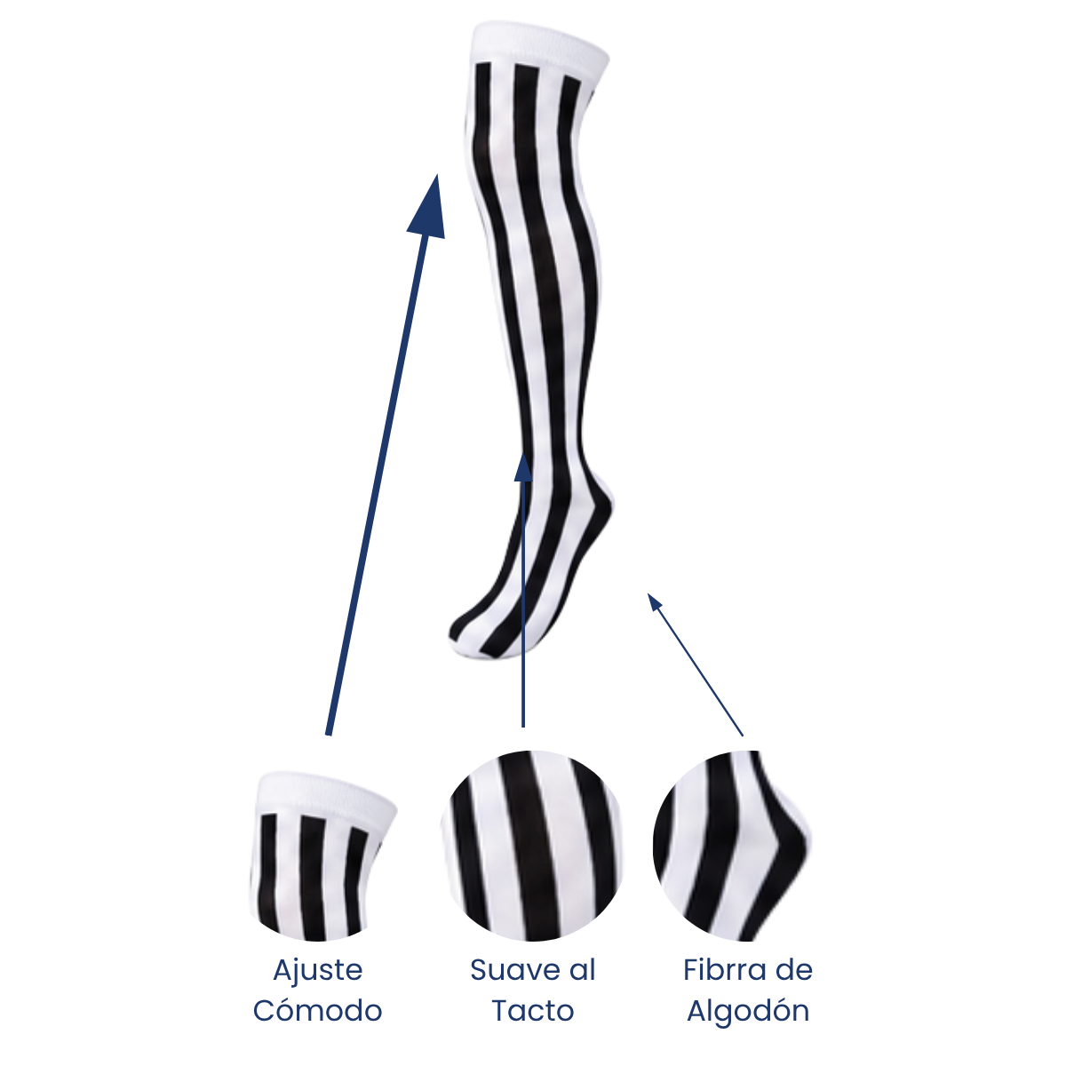 Calceta medieta halloween beetlejuice unitalla Camila