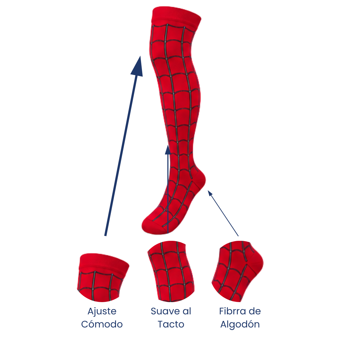 Calceta medieta halloween spiderman unitalla Camila