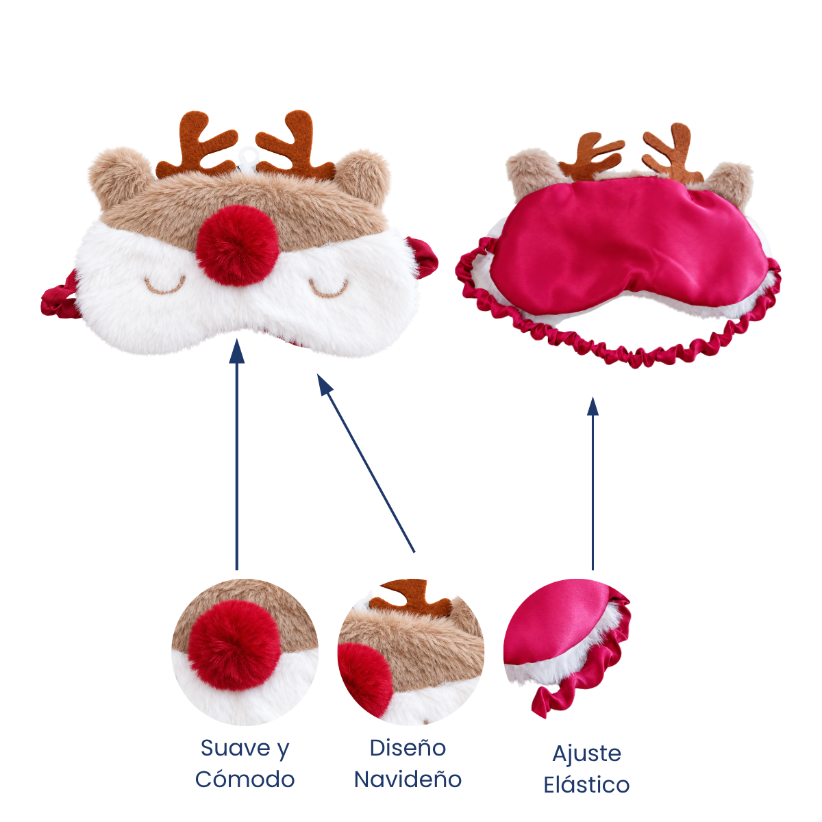 Antifaz navideño de reno unisex Valiz