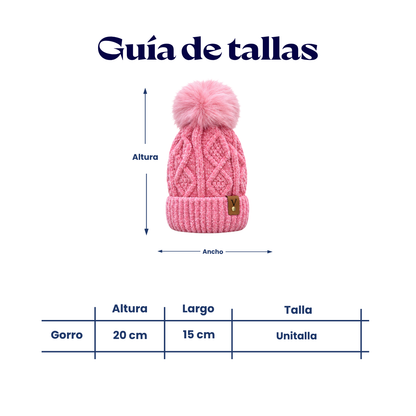 Gorro diseño trenzado surtido niña Valiz paquete de 6