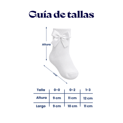 Tobillera blanca moño unisex Leydi paquete de 12