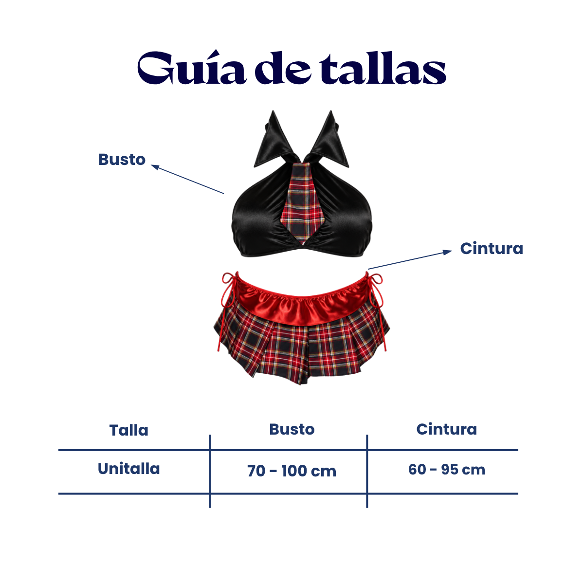 Baby doll disfraz colegiala top unitalla dama
