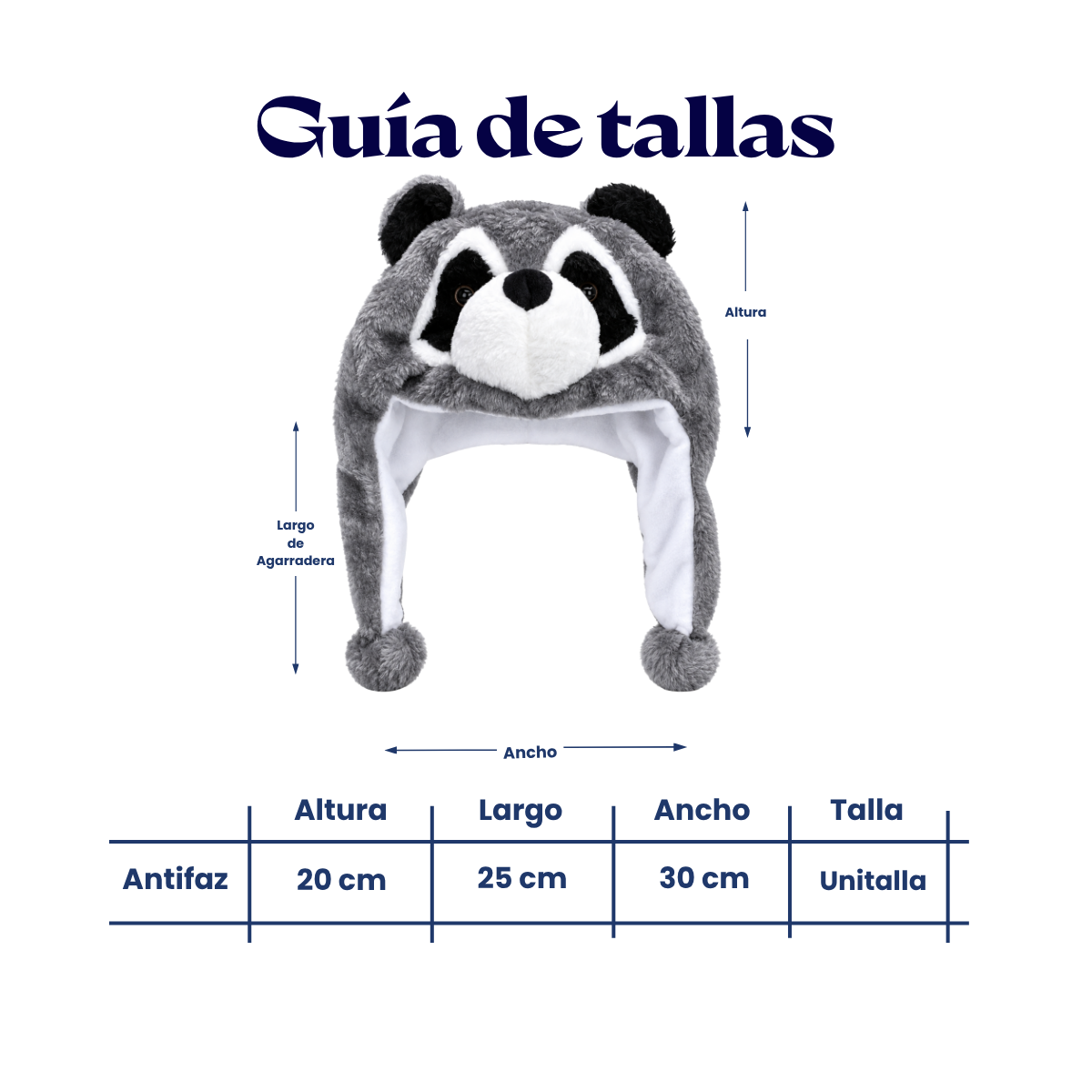 Gorro de animalito afelpado surtido infantil Valiz paquete de 6