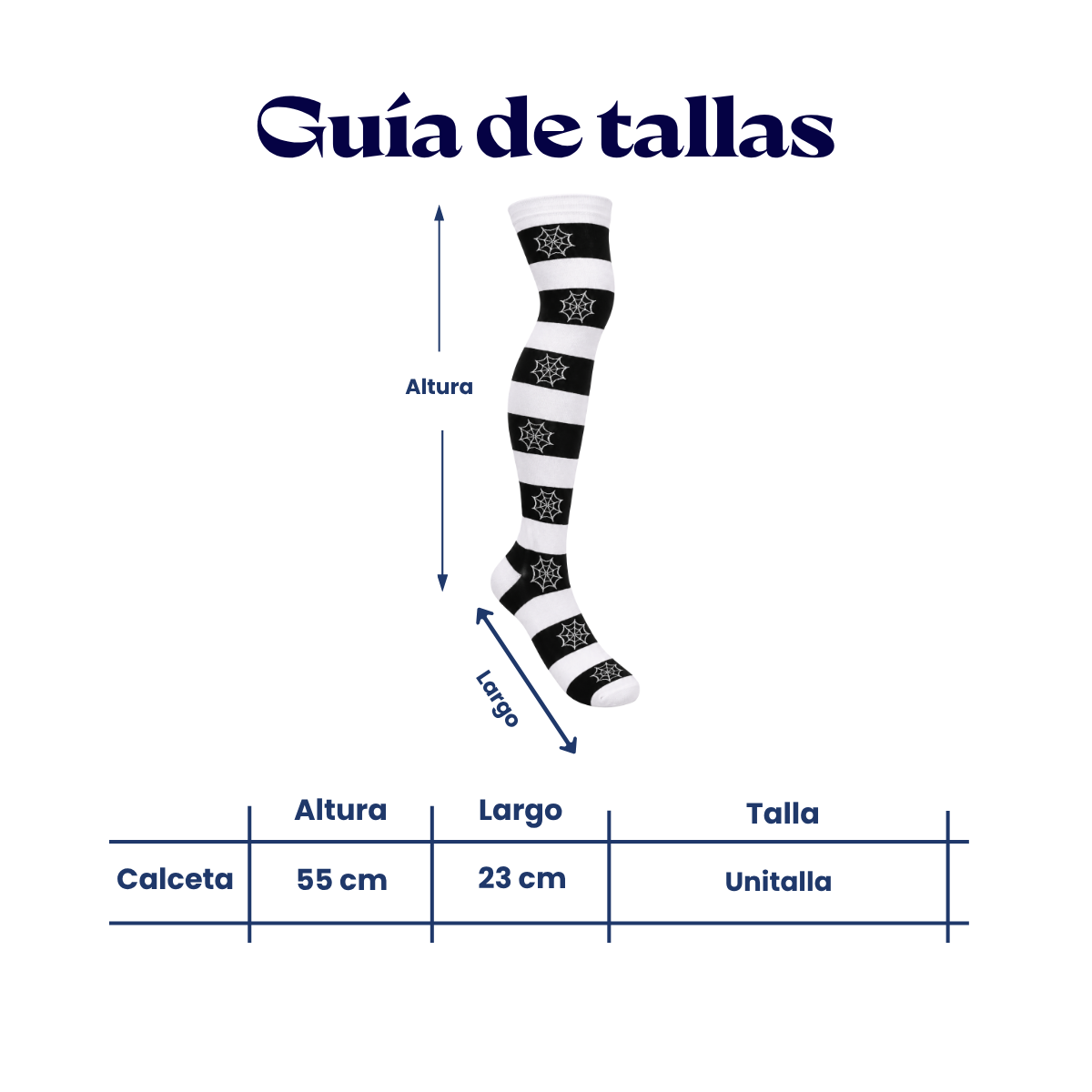 Calceta medieta halloween telarañas unitalla Leka