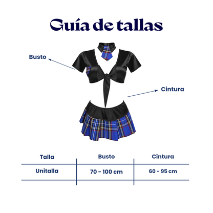Baby doll disfraz colegiala blusa unitalla dama