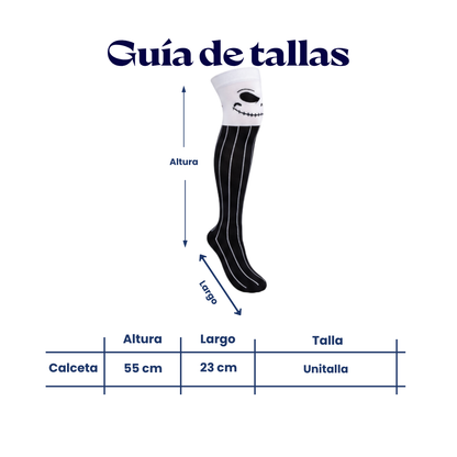 Calceta medieta halloween jack unitalla Camila
