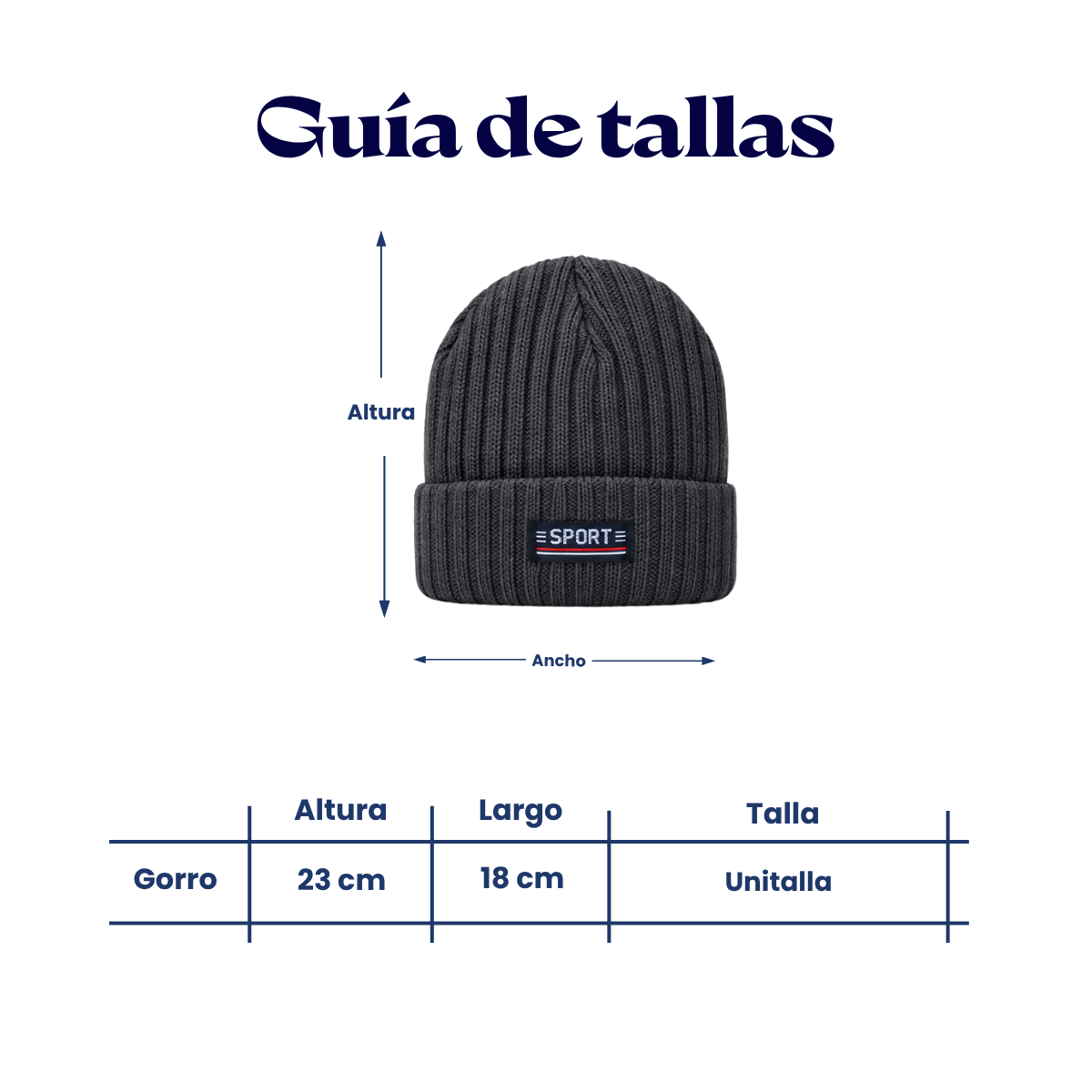 Gorro deportivo sport surtido caballero Valiz paquete de 6