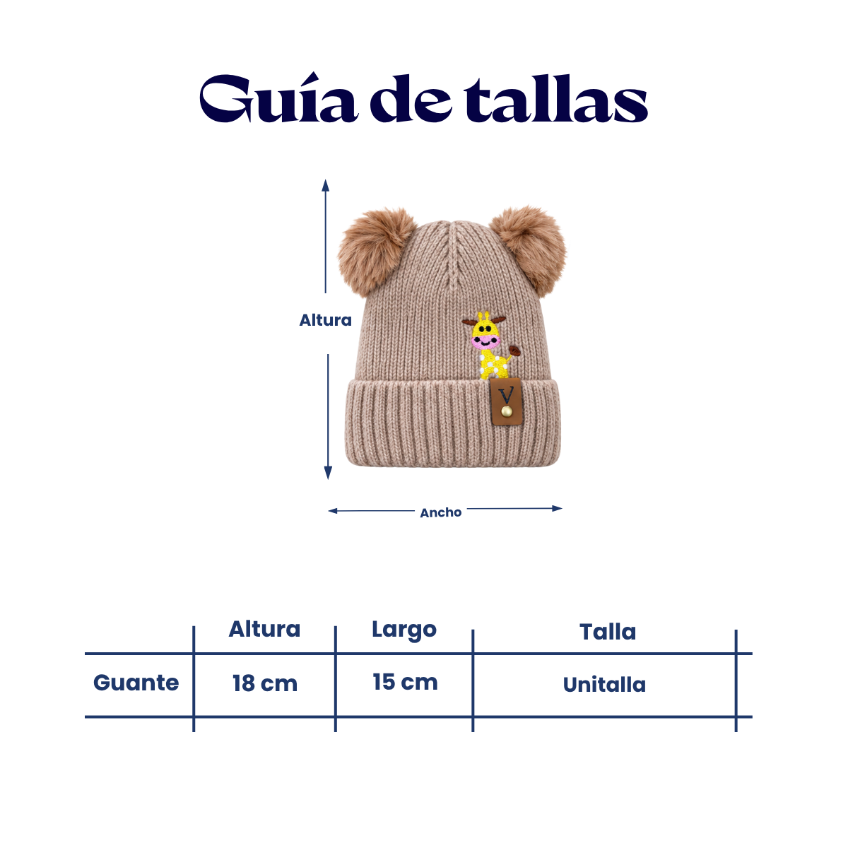 Gorro con doble pompón surtido infantil Valiz paquete de 6