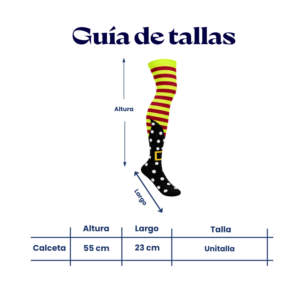 Calceta medieta botas de bruja unitalla Leka