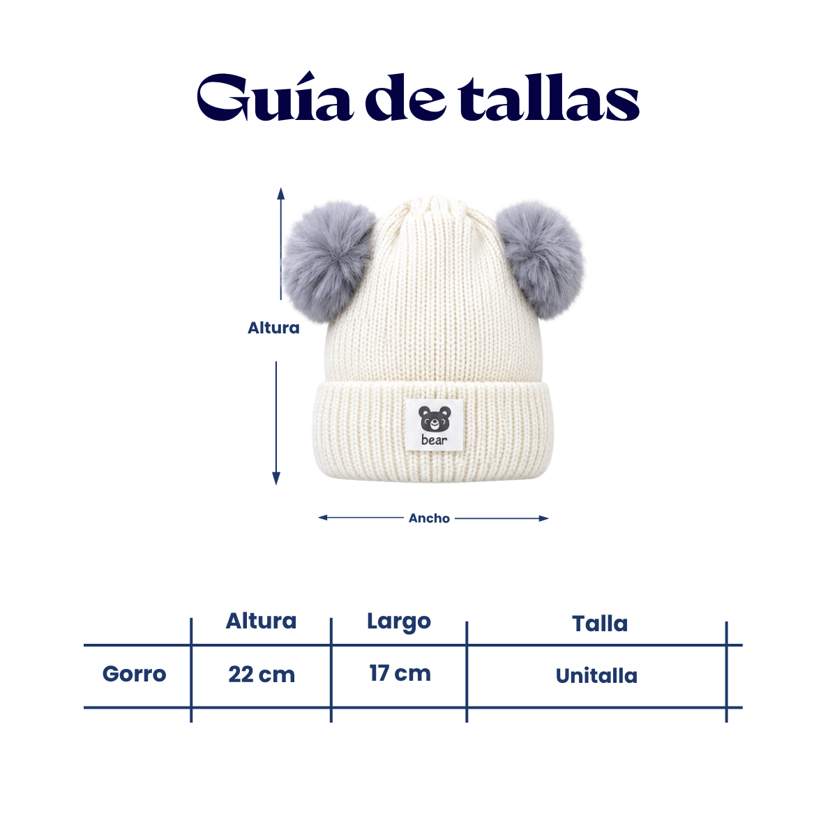 Gorro afelpado doble pompón surtido infantil Valiz paquete de 6