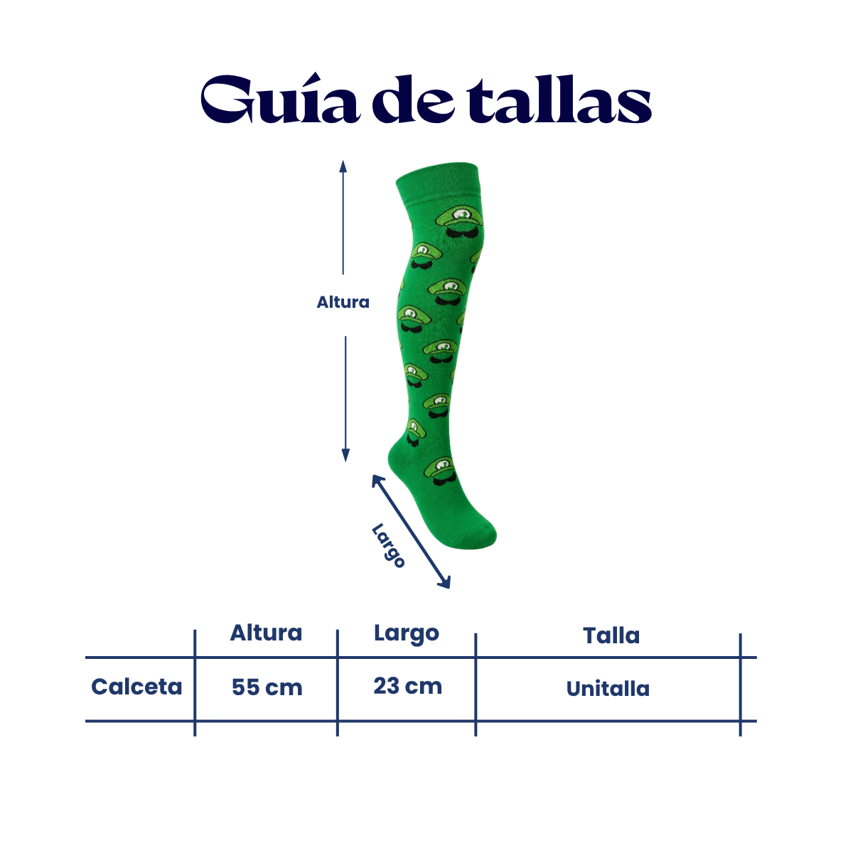 Calceta medieta caras de Luigi unitalla Leka