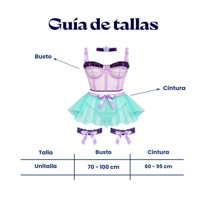 Baby doll disfraz princesa Ariel #01 unitalla dama
