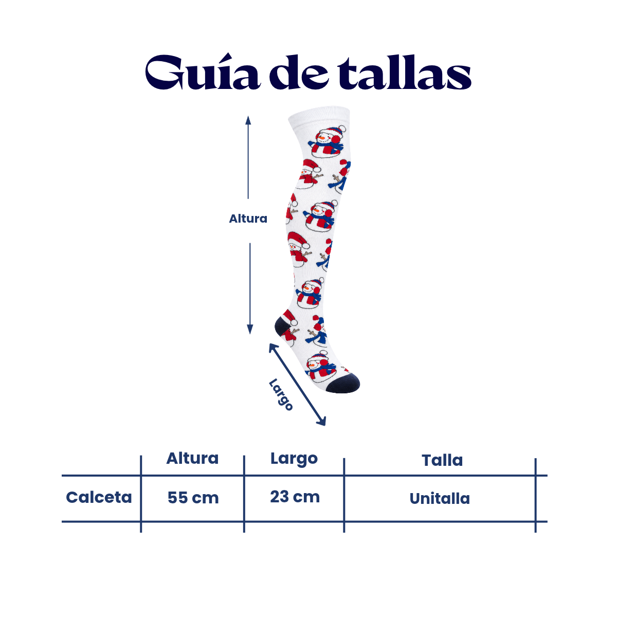 Calceta medieta muñeco de nieve unitalla Leka