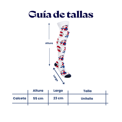 Calceta medieta muñeco de nieve unitalla Leka