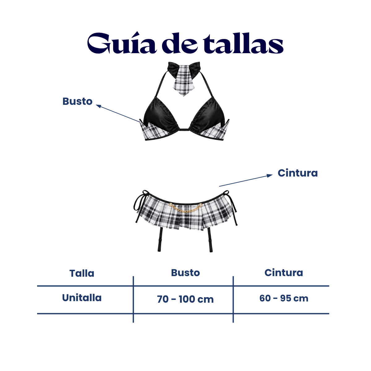 Baby doll disfraz colegiala mini unitalla