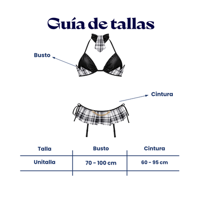 Baby doll disfraz colegiala mini unitalla