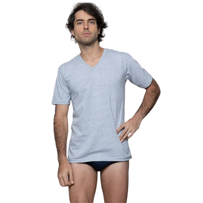 Playera trueno cuello V manga corta color caballero #300-V