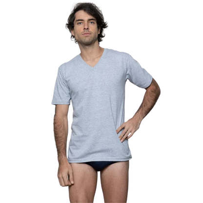 Playera trueno cuello V manga corta color caballero #300-V