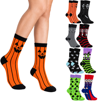 Calcetínes de Halloween diseños de terror surtidos unisex Oslo paquete de 12