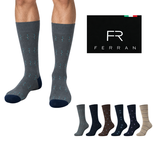Calcetines surtidos de algodón con estampado caballero unitalla Ferran paquete de 6